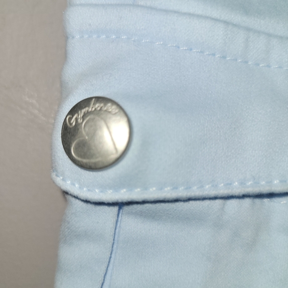 🐾 Vintage Gymboree Girl's Best Friend Powder Blue Cotton Pants Size 4 Adj Waist - Picture 4 of 7